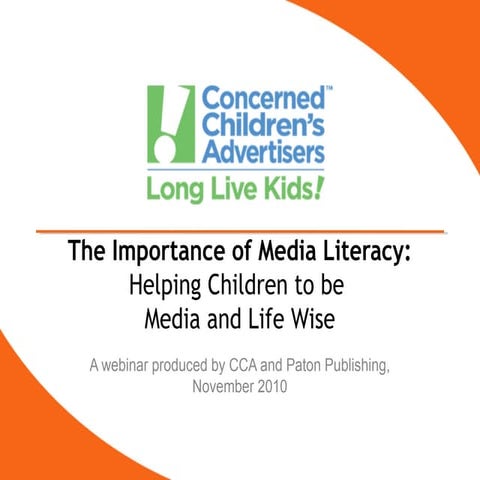 The Importance of Media Literacy: Helping Children be Media and Life Wise