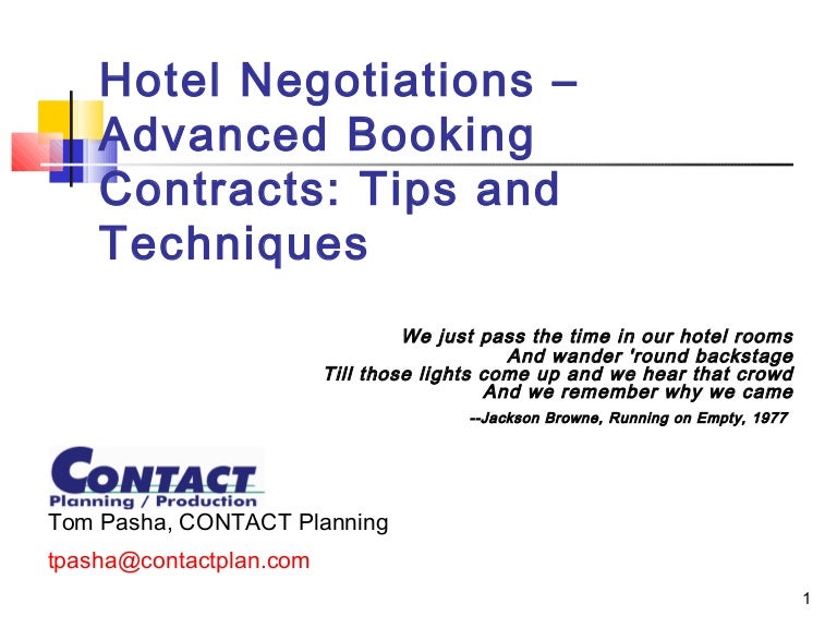 How to Negotiate a Hotel Contract