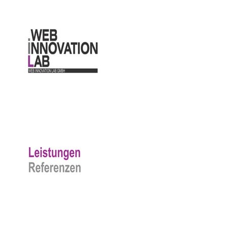 Web Innovation Lab - Leistungen und Referenzen