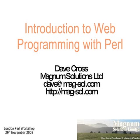 Introduction to Web Programming with Perl | PPT