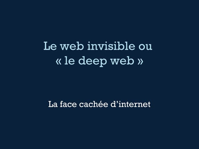 Web invisible