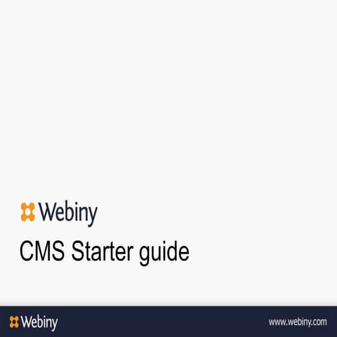Webiny CMS Starter Guide