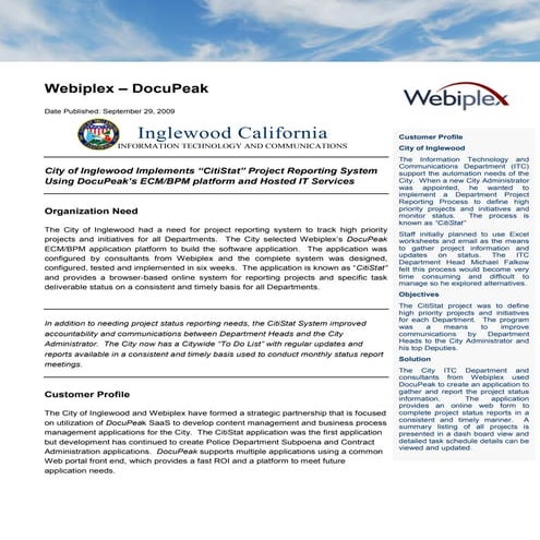 City of Cincinnati Performance Management Program Overview | PPTX