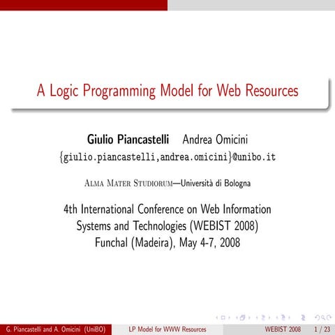 A Logic Programming Model for Web Resources | PDF | Web Design and HTML ...