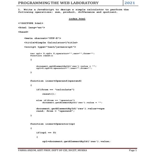 Web lab programs | DOCX