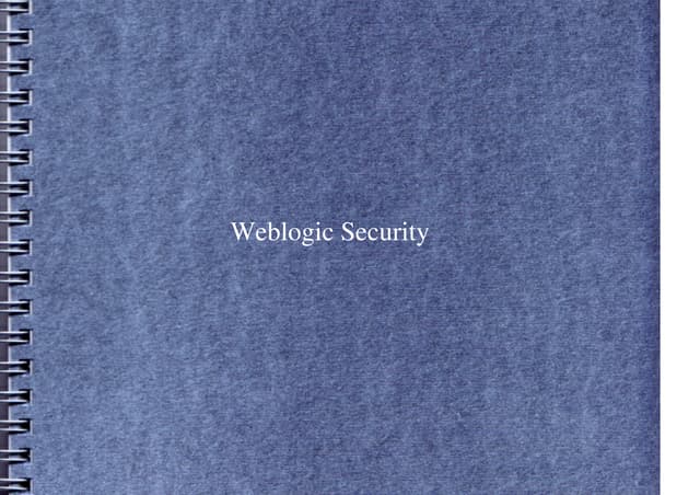 Weblogic Cluster Security