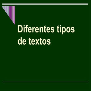 diferentes tipos de textos