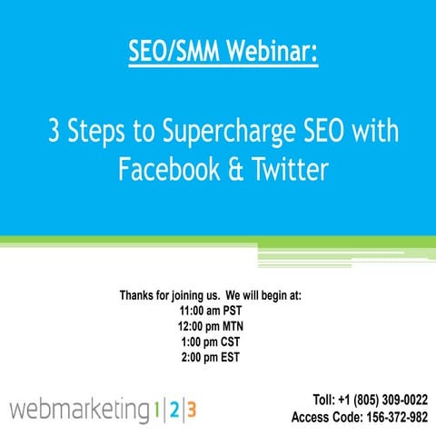 Webmarketing123: 3 Steps To Supercharge SEO With Facebook and Twitter_07-13-2011