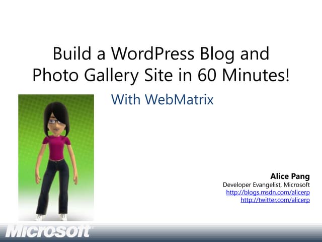 WebMatrix 100-level presentation