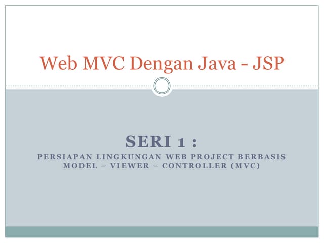 Web mvc dengan java   jsp seri 1