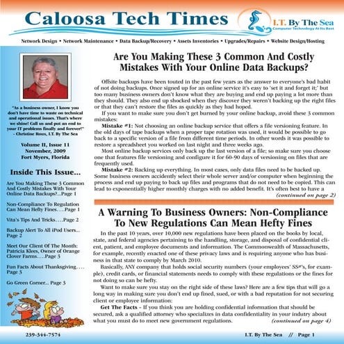 Caloosa Tech Times - November 2009