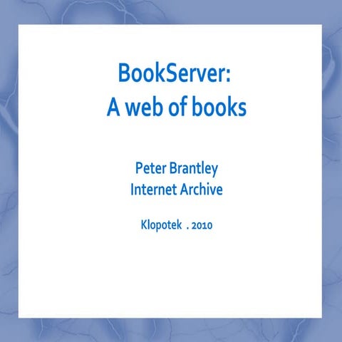 BookServer: A Web of Books