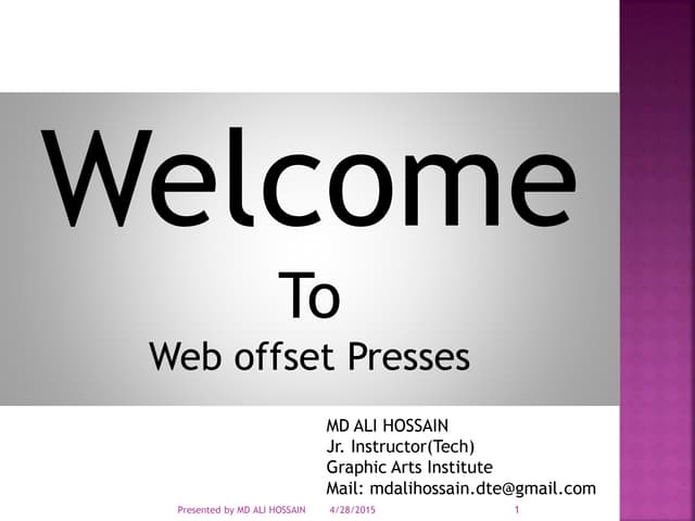 Web offset presses