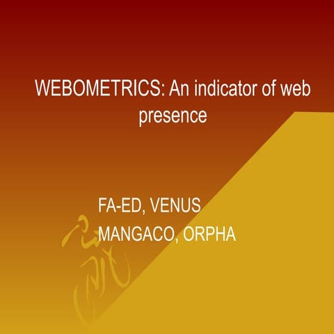 Webometrics report