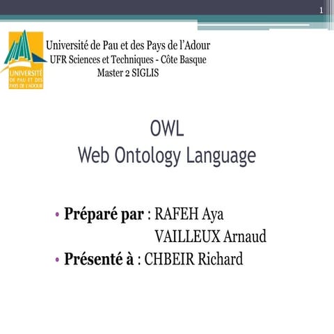 Web ontologie language (par RAFEH Aya et VAILLEUX Arnaud)