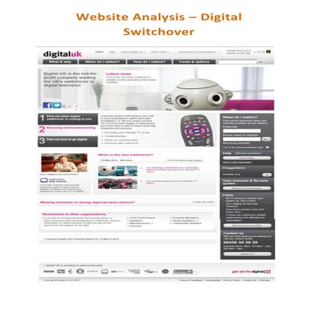 Webpage Analysis - Digital Switchover