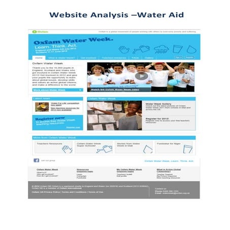 Webpage Analysis - Water Aid