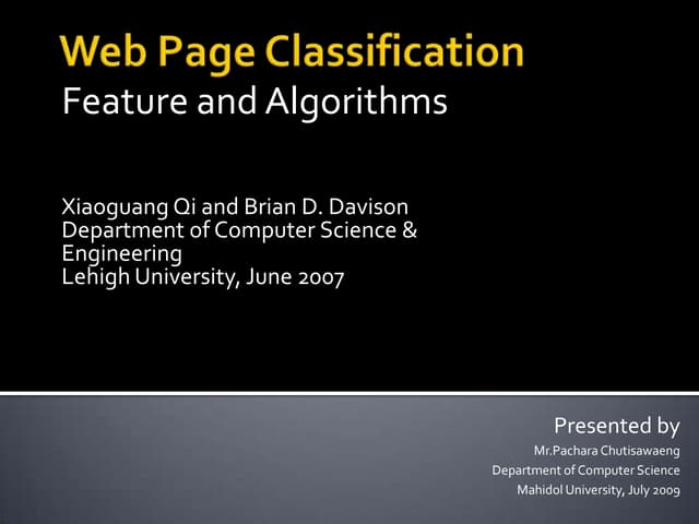 Webpage Classification