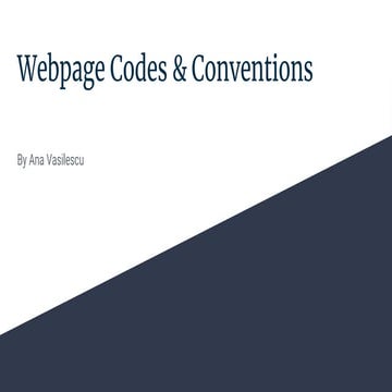 Short Film Webpage Codes & Conventions
