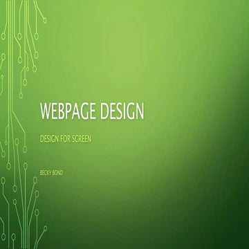 Webpage design design for screen 