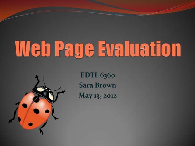 Web page evaluation
