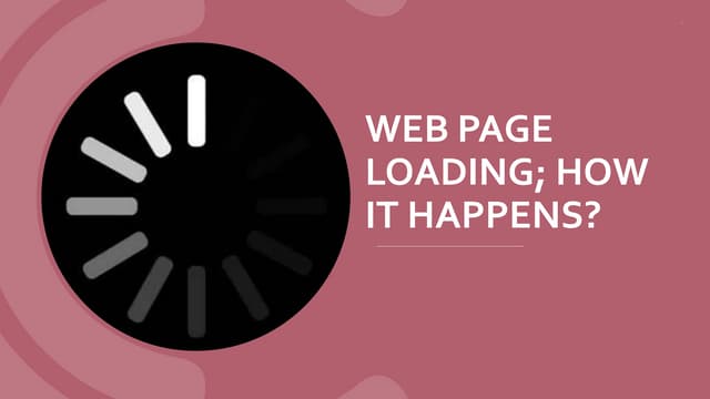 How webpage loading takes place?