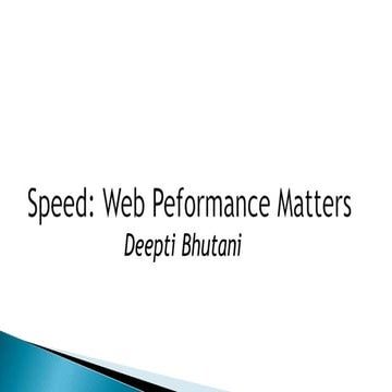 Web performance Speed matters