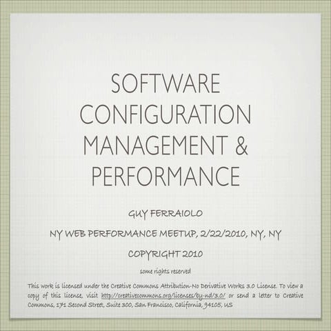  SCM and Performance - NY Web Performance Meetup