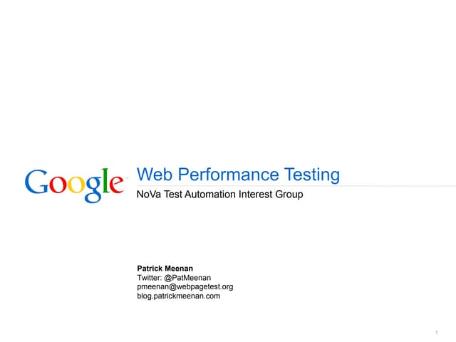 Web performance testing