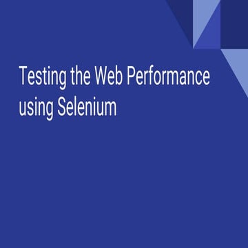 Web Performance Testing