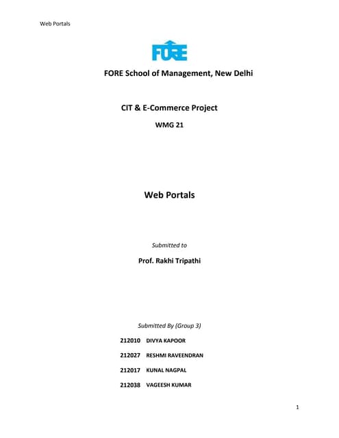 Web portal final report