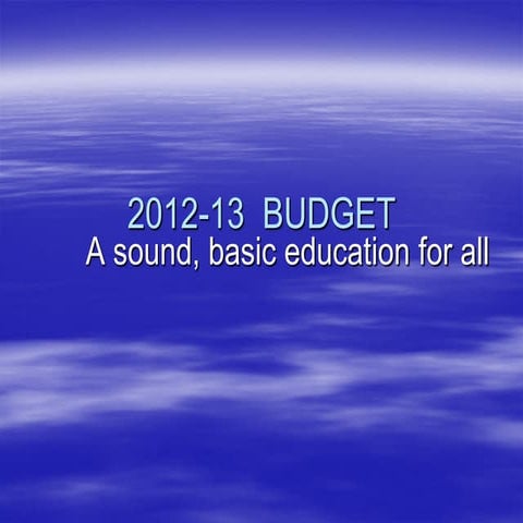 April 18, 2012 Budget Presentation