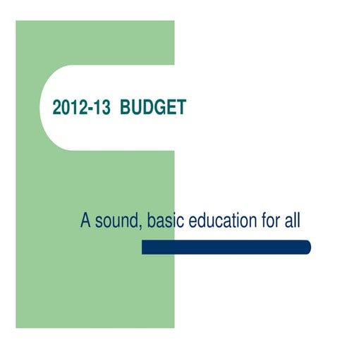 March 14, 2012 Budget Presentation