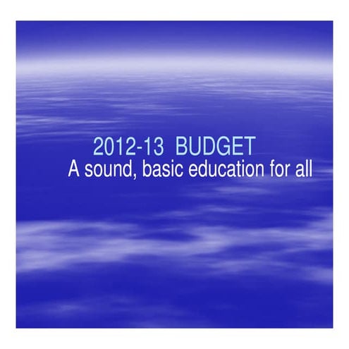 March 28, 2012 Budget Presentation