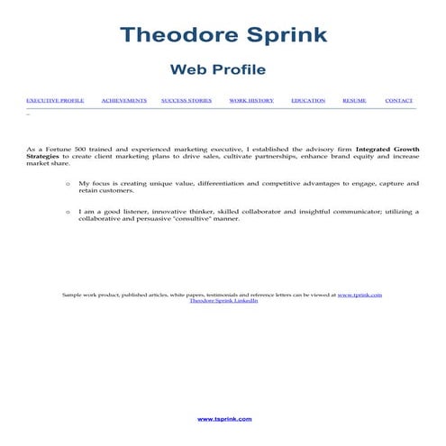 Theodore Sprink biography 2020 | PDF