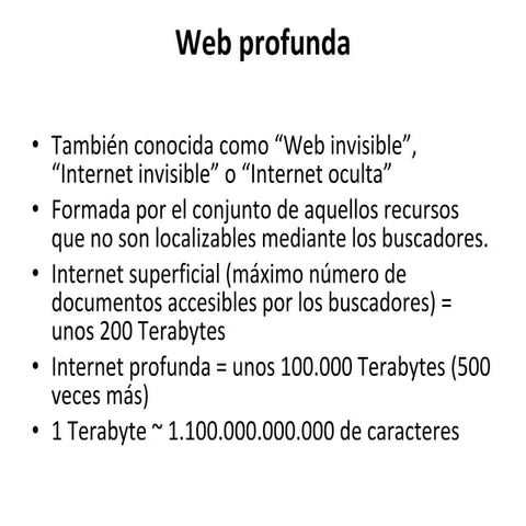 Diapositivas de Web profunda