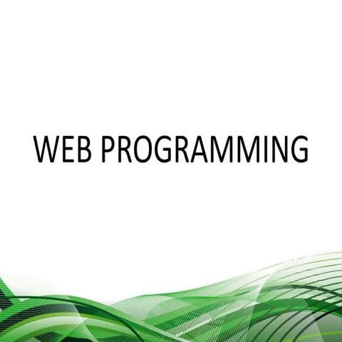 Web programming | PPT