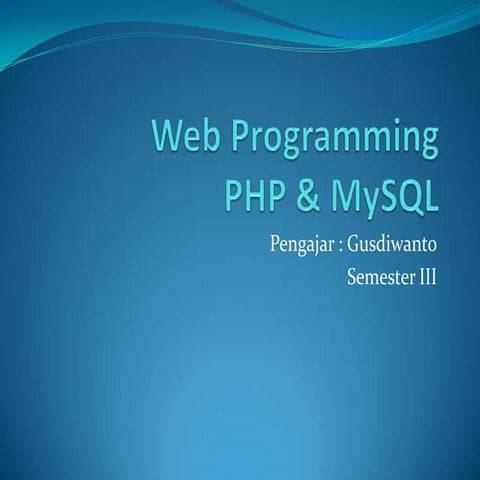 Web programming pertemuan 3 | PPTX