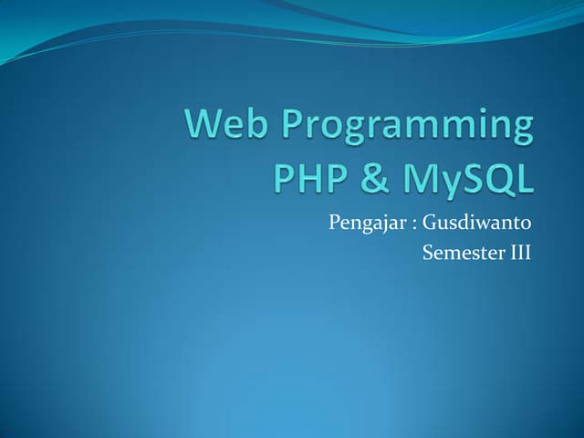 Web programming pertemuan 3 | PPTX