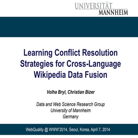 Learning Conflict Resolution Strategies for Cross-Language Wikipedia Data Fusion