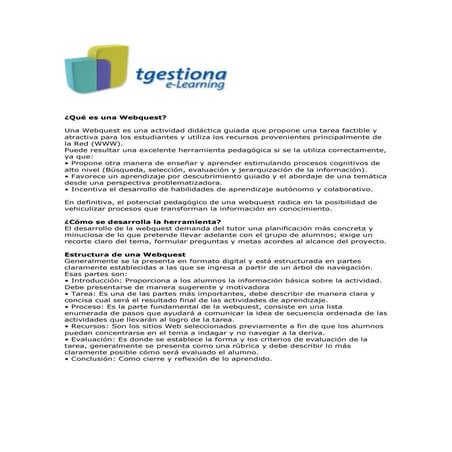 ¿Qué es una Webquest?