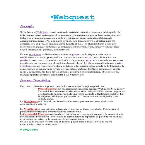 Caza del Tesoro y Webquest | PPTX