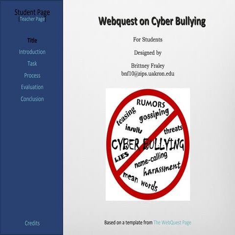 Webquest on Cyber Bullying