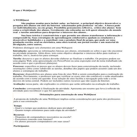 Passo a passo webquest | PPT