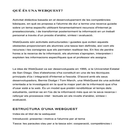  Què és una Webquest?