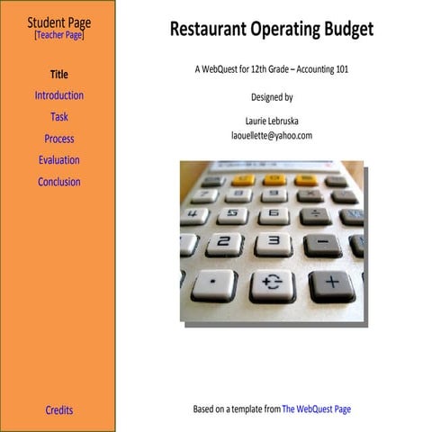 WebQuest - Operating Budget