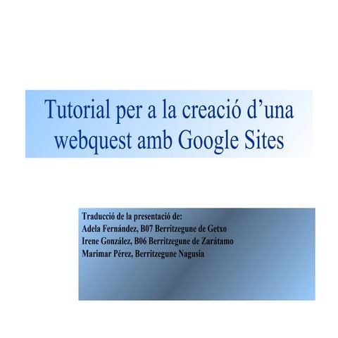 Webquest googlesites