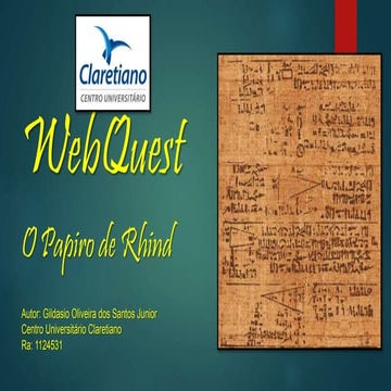 Webquest (o papiro de rhind) | PPTX