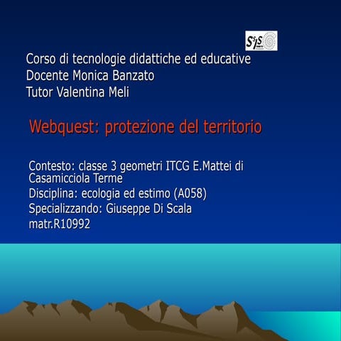 Webquest Protezione Ambientale