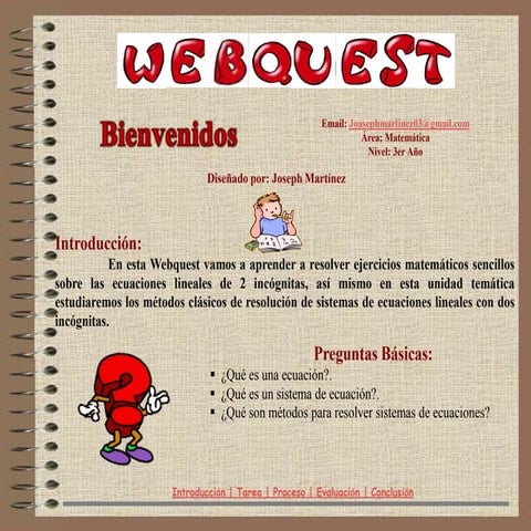 Webquest sistema de ecuaciones | PPTX